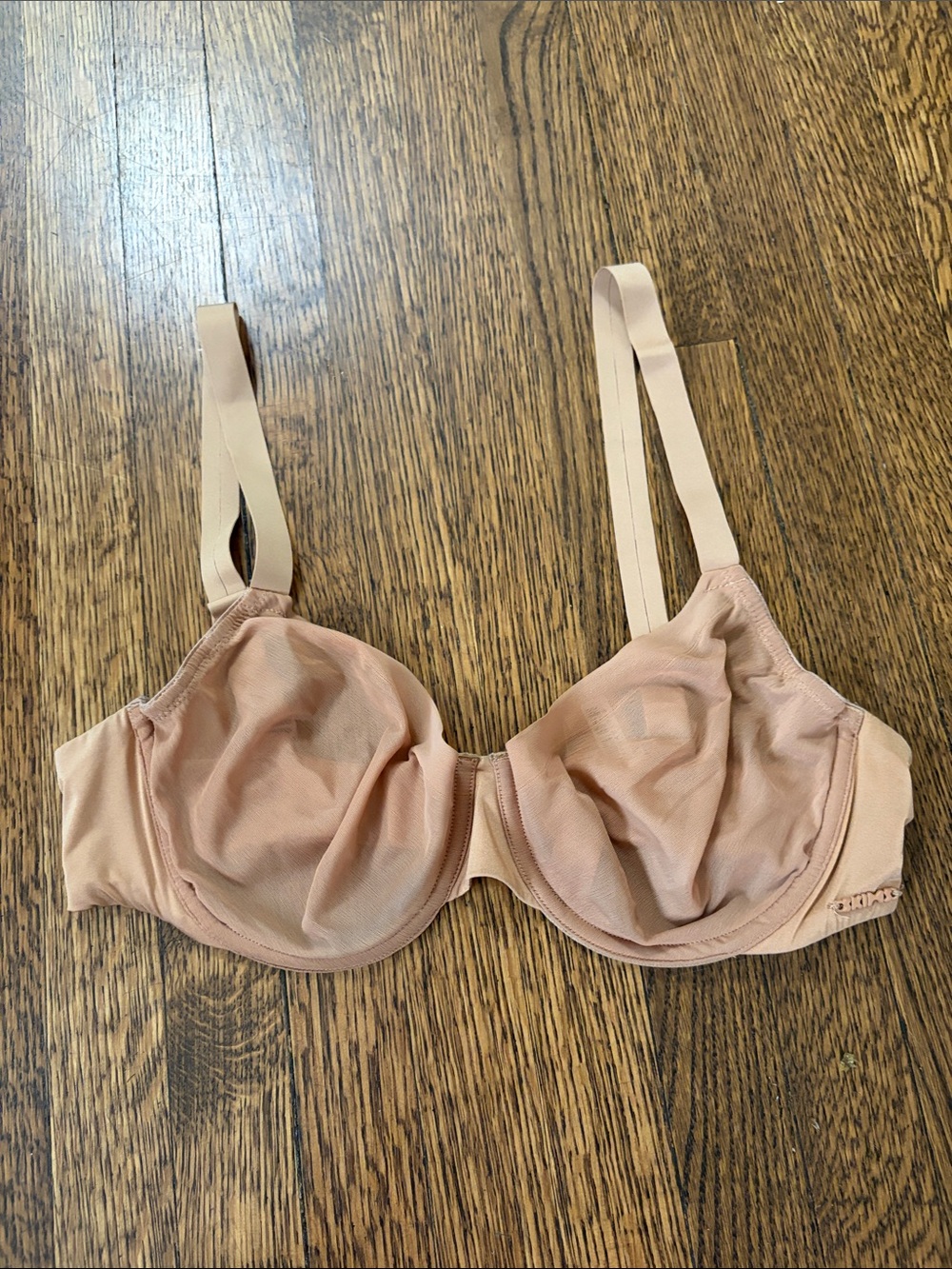 NWT SKIMS No Show Molded Unlined Demi Sheer Nude Underwire Bra